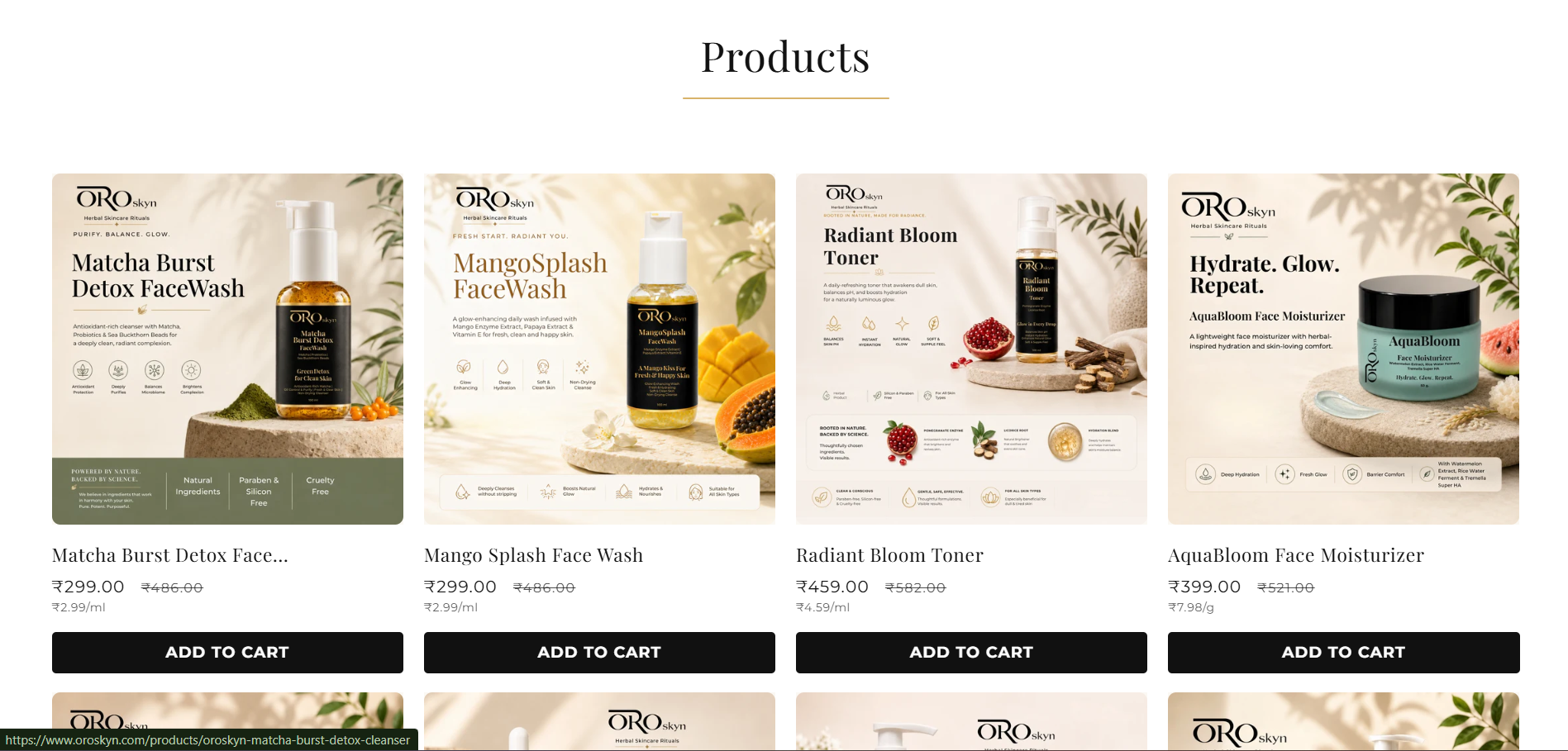 Oroskyn — Collection Page