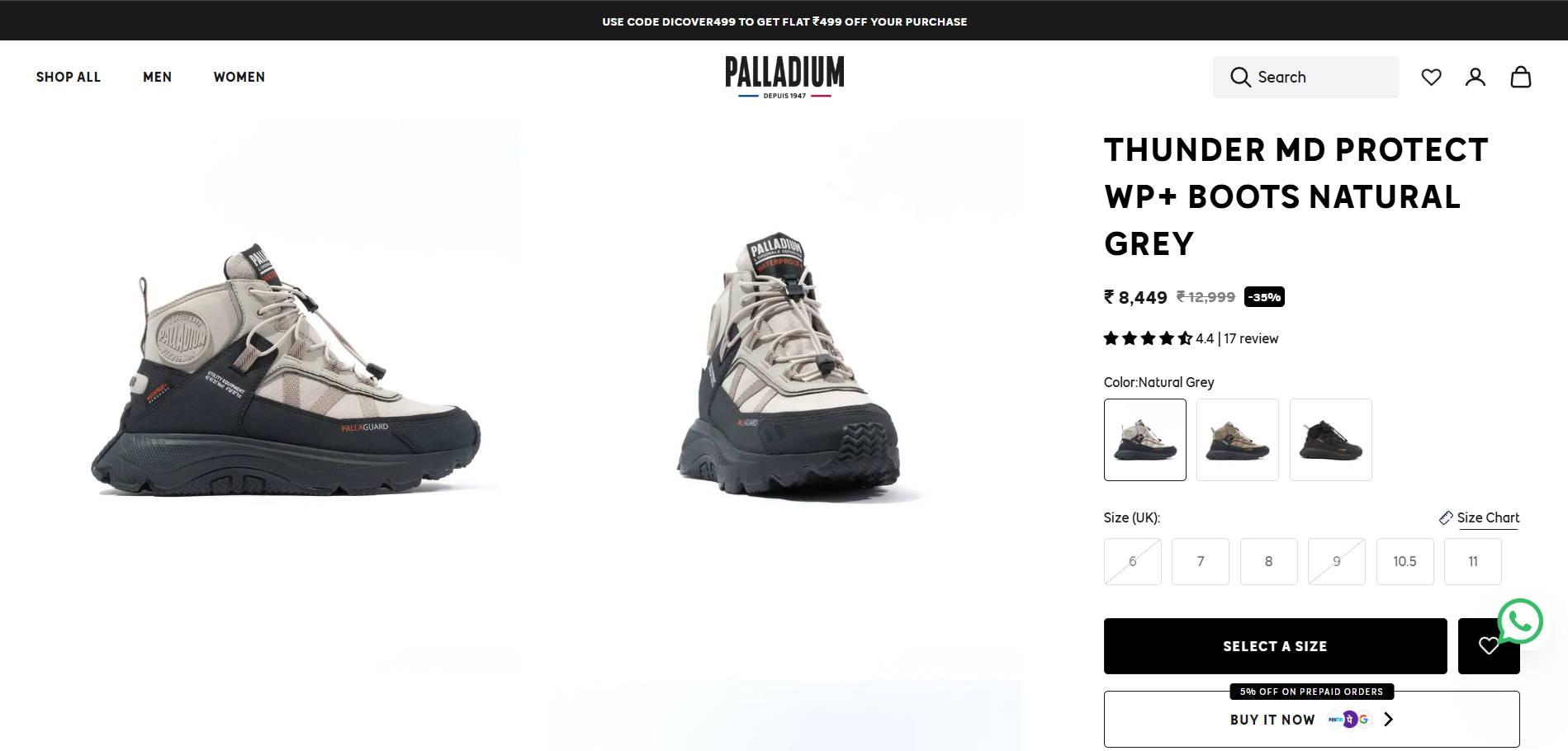 Palladium Boots India — Product Page