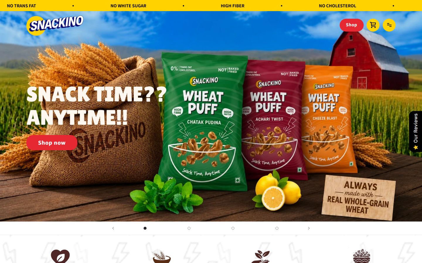 Snackino homepage